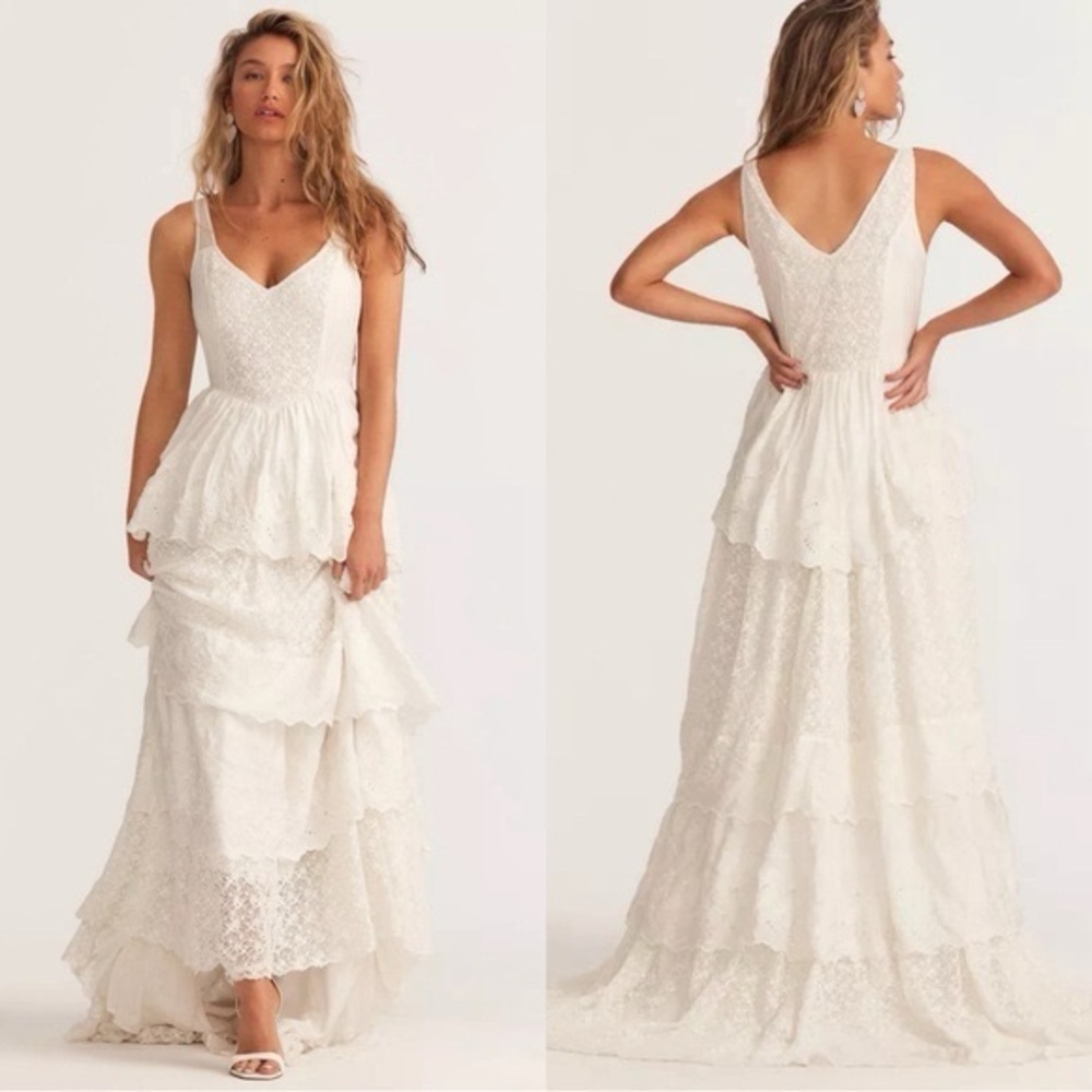 LoveShackFancy Sarabi Gown True White Bridal Dress